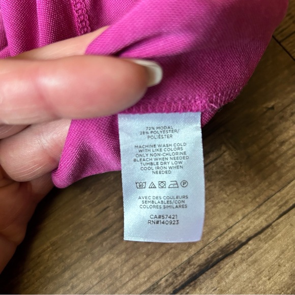 Loft Fuchsia Gathered Tie Waist dress - Picture 4 of 6